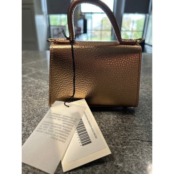 Rare Teddy Blake Ava 6" Micro Handbag – Oro Rosa Gold Leather – NWT - Picture 3 of 7